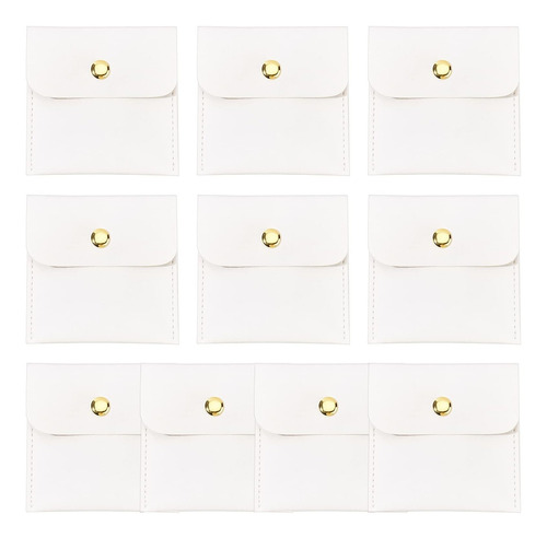 Benecreat 10 Bolsa Joyeria Piel Sintetica Blanca Viaje 3 X