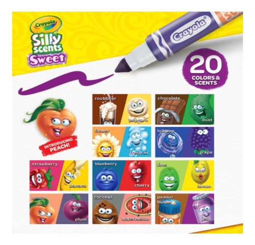 10 Marcadores Dobles Crayola Silly Scents Sweet Xchws C
