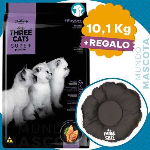 Alimento Three Cats Cachorro Super Premium 10,1 Kg