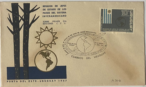 Sobre Primer Día, 1967, Países Interamericanos, A306 Sp6