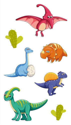 Imagen 10 de 10 de Tatuajes Temporales Tattoo Dinosaurio Pack X10 Souvenir