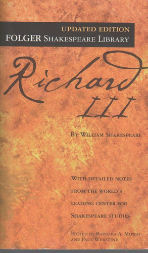 Richard Iii - Folger Shakespeare Library, De Shakespeare, William. Editorial Pocket Books En Inglés Internacional