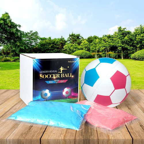 Balon Futbol Polvo 2 Bolsa S Revelacion Genero Rosa Azul