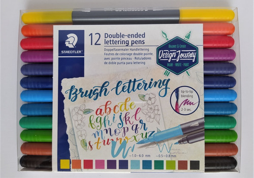 12 Plumones Punta Pincel Staedtler Para Lettering