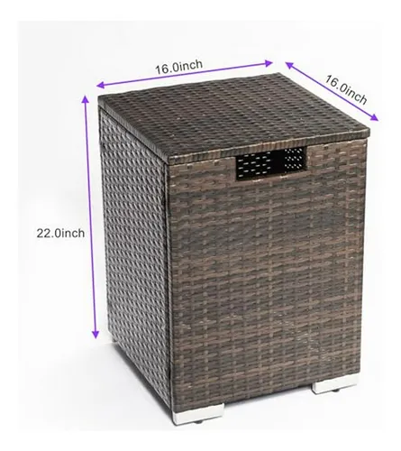 Mesa De Fuego Rectangular Para Exteriores Con Tapa De Tanque