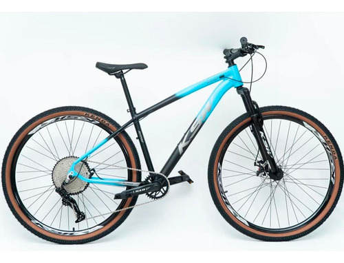 Bicicleta Aro 29 Bike Ksw Mtb 12v Marchas K7 Alumínio Cor Azul Pant/pto Fos - Ad Prata Tamanho Do Quadro 17