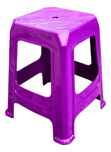 Banco De Plástico 10 Piezas Reforzado Uso Rudo Negocio Plastico Morado