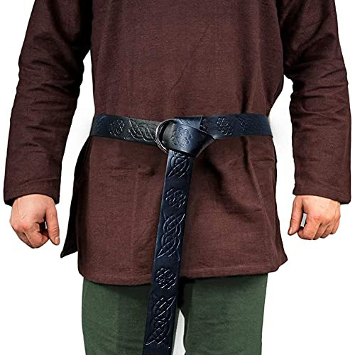 Tasbern Cinturón Vikingo Medieval Para Hombre Cuero De Pu E