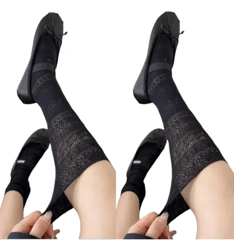 2 Pares De Calcetines De Verano Con Encaje Hueco En Forma De