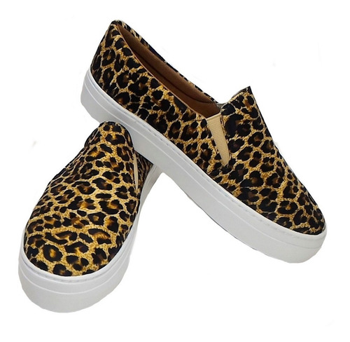 Imagem 7 de 7 de Slip On Tenis Feminino Casual Animal Print Onça Oncinha