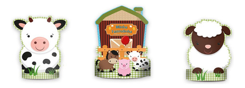 6 Enfeite Display Decoração De Mesa Tema Festa Fazendinha