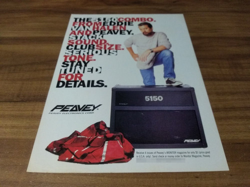 (pg252) Eddie Van Halen * Publicidad Clipping Peavey (Usado)