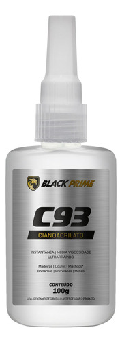 Adesivo De Cianoacrilato Black Prime C93 100g