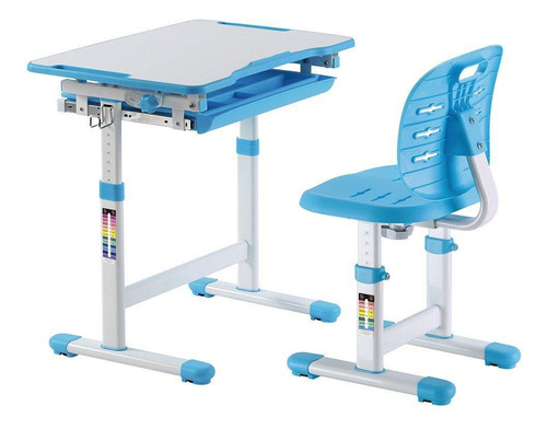 Mesa Y Silla Ajustables Azules Para Niños - B201s-blue