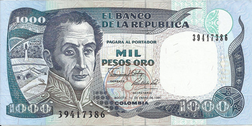 Colombia 1000 Pesos 1 Enero 1990