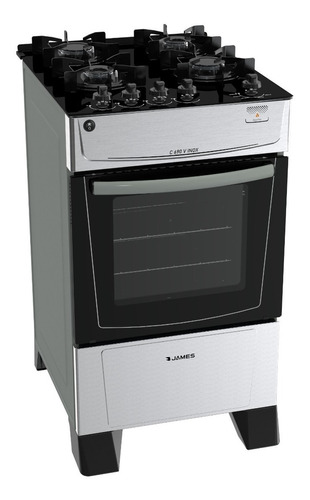 Cocina Gas Mesa Vidrio Templado James C 690 V Inox