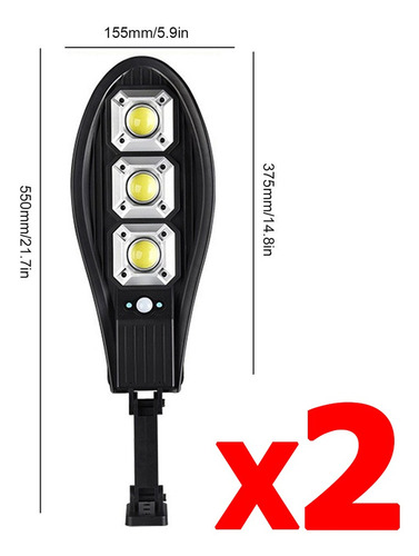 2piezas Lampada Parede Leds Sensor De Energía Luminaria Sola