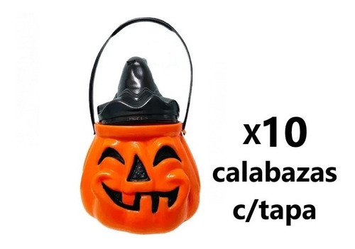 Combo Oferta Calabaza Caramelera Golosinera Halloween X 10 U