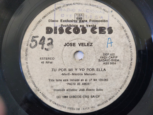 Vinilo Single De Jose Velez - El Nuevo Gitano ( Q22