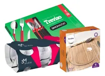 Comprar Kit Para Cozinha Jogo 6 Pratos + 18 Talheres + 6 Copos Aruba