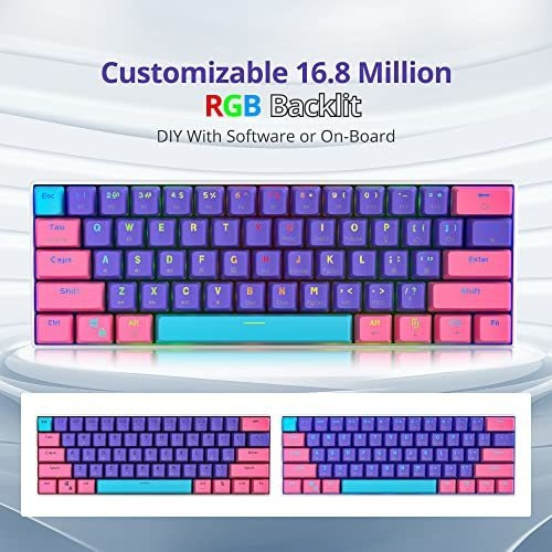 Teclado Mecánico Para Juegos Mosptnspg Rgb Mini, 60% Por Cie