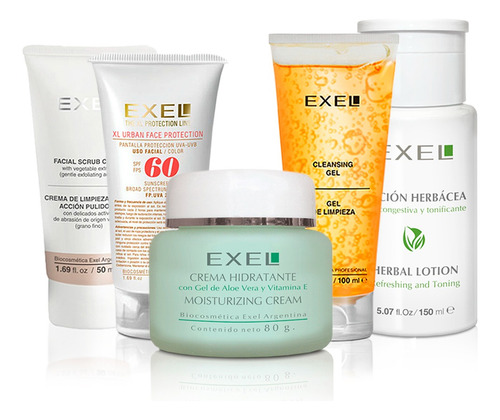 Kit Rutina Facial Exel Limpieza Hidratacion Piel Sana Suave