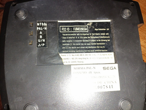 Sega Genesis 3 (clon, Un Juego) Negro