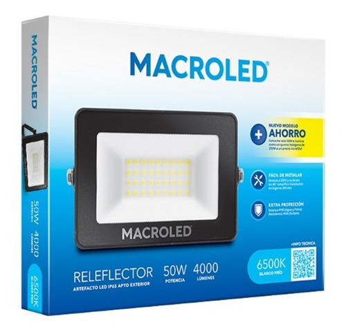 Imagen 3 de 8 de Reflector Proyector Led 50w Macroled Alta Luminosidad Ip65