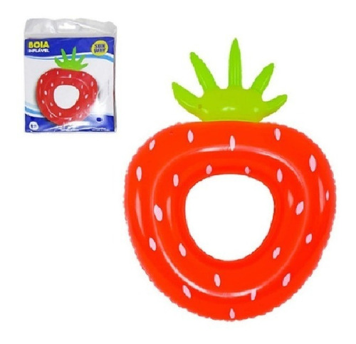 Boia Inflável Jumbo Circular Morango - Wincy Cor Vermelho