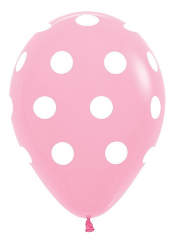 Globo Fashion Infinity Polka * 12 Unidades, R12 Rosado