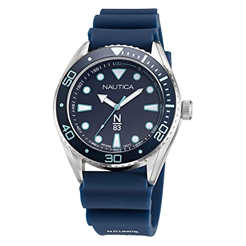 Reloj Nautica N83 Napfws219 Finn World Silver-tone/blue (Reacondicionado)