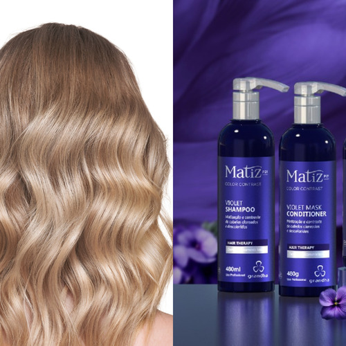 Grandha Condicionador E Shampoo Matizador Cabelo Loiro 240ml