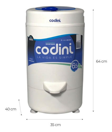 Combo Lavarropas Codini Silent 10kg 4051 + Secarropas Ad65