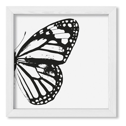 Cuadros Abstractos 20x20 Chato Blanco Mariposa In Black