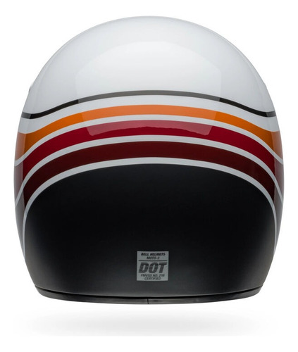 Casco Moto Bell Moto-3 Integral Sin Visor Fibra De Vidrio Naranja Rsd Saddleback Satin/gloss White/black Xl