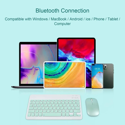 Bluetooth Keyboard & Mouse Kit For Celulares, Laptop, Tablet