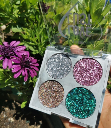 Imagen 3 de 5 de Paleta Glitter Sombras Escarcha - g a $182