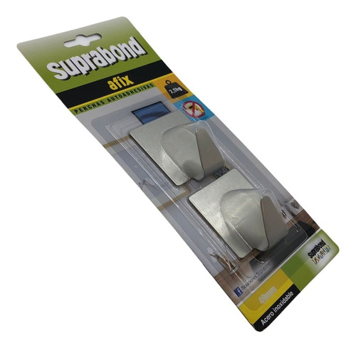 Percha Autoadhesiva Suprabond Acero Inoxidable 49mm X 2 U