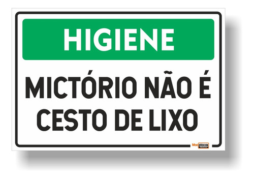 Placa Para Banheiro Dizeres Higiene Para Mictorios 30x20