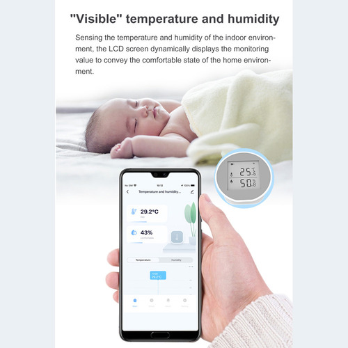 Sensor De Temperatura Y Humedad Wifi Tuya Alta/baja Alarma C