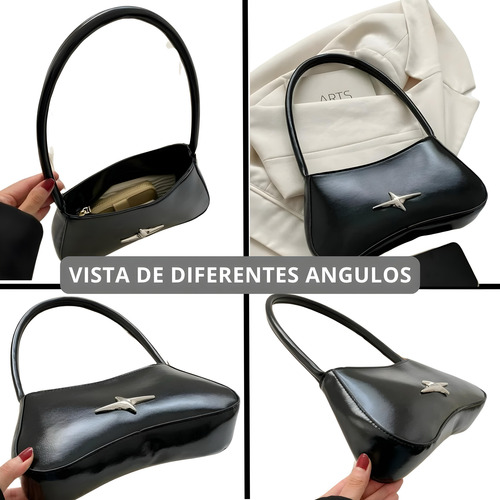 Cartera Mini Bag Mujer Eco Cuero Fiestas Grande Viaje Negro