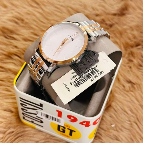 Exclusivo Reloj Fossil, Análogo De Acero Inoxidable.