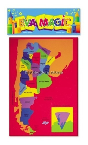 Puzzle Mapa De Argentina En Goma Eva Eva Magic Colores 32x22