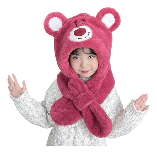 Bufanda Gorro Peluche Oso Infantil Animal Invierno Niños