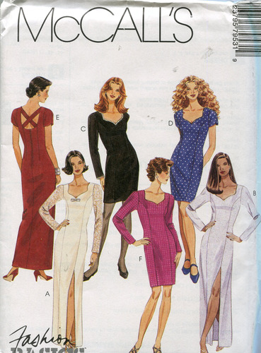 Mccall 's Fashion Basics Pattern 7953 Lined Vestido Longitud