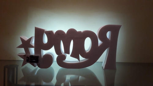 Nombres Iluminados 5 Letras En 20 Cm Polyfan Luz