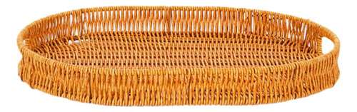 Cesta De Pan De Ratán De Imitación, Bandeja 40x29,5x4,5cm