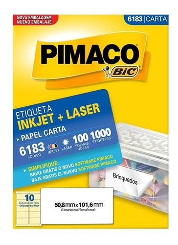 Etiqueta Pimaco Inkjet + Laser - 6183 00797