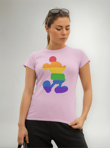 Playera Mickey Silueta Pride Lgbtt Orgullo Colores Arcoiris