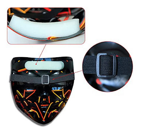 Mascara Led Neon La Purga Ideal Halloween Bicolor Jj04
